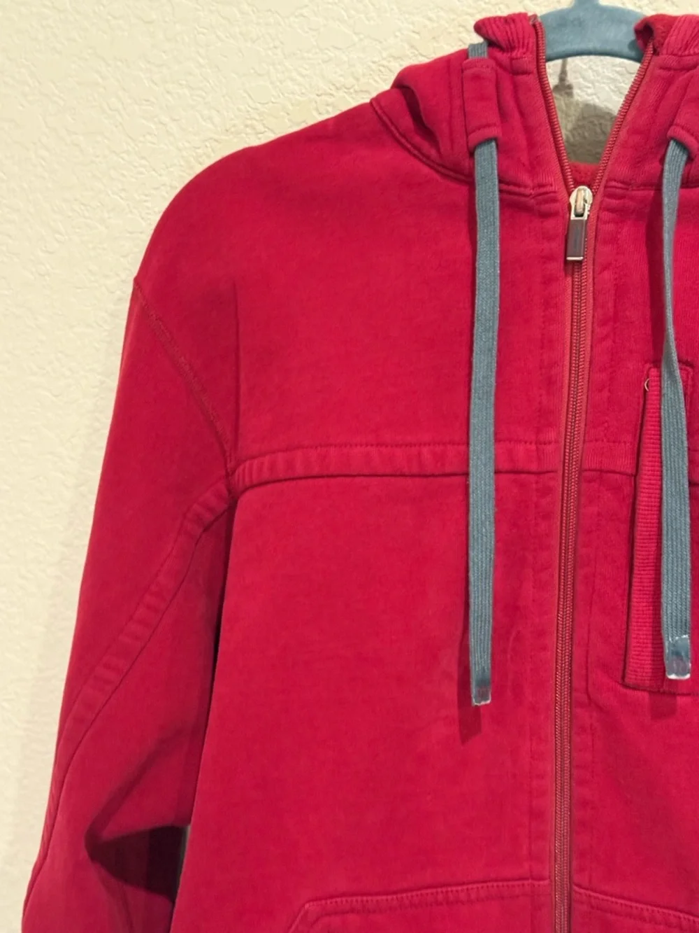 Lululemon Red Full Zip Hoodie Heavyweight Sweatshirt Size L